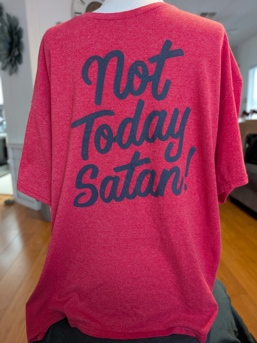 Kids Red Graphic Tee - "Not Today Satan!"